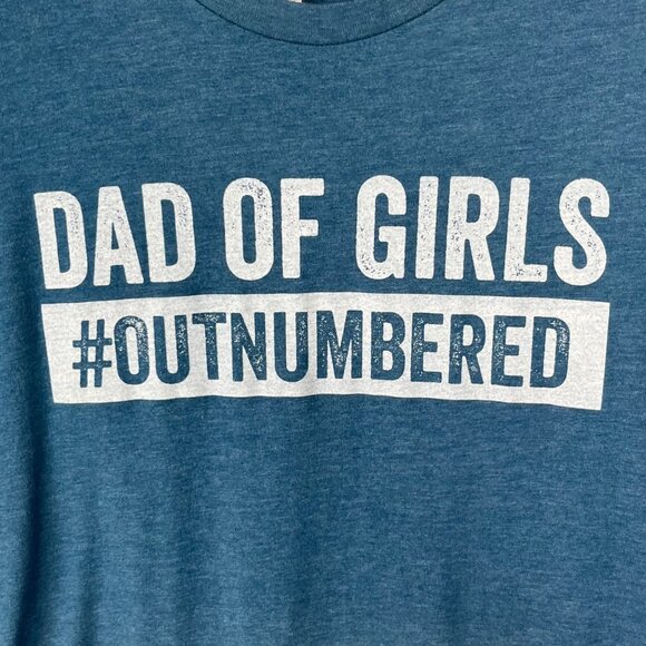 Mens Graphic Tshirt Dad of Girls #Outnumbered Blue Size Large - Picture 5 of 7